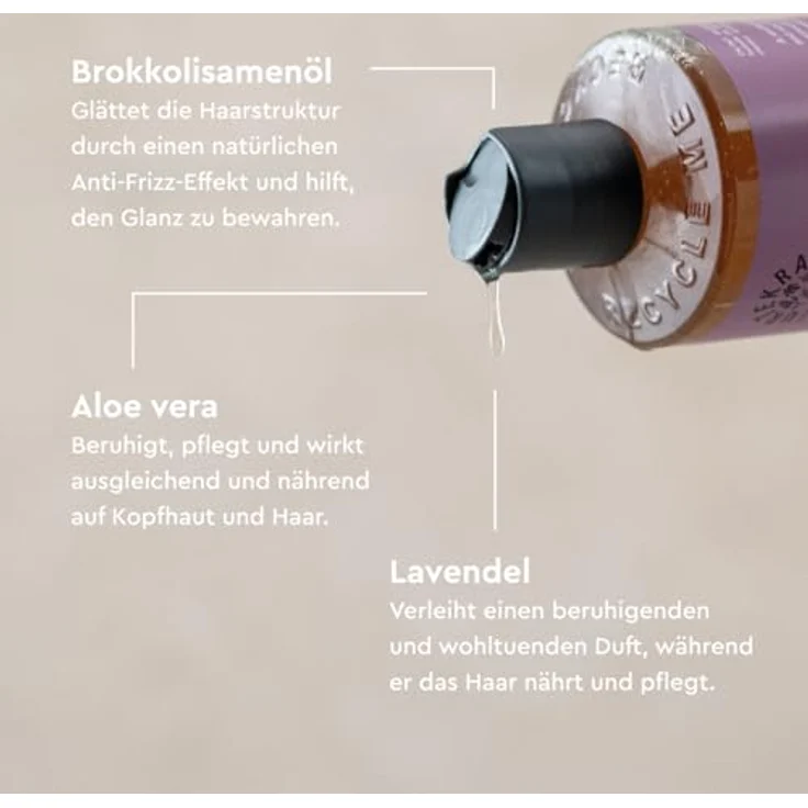 Urtekram Soothing Lavender Maximum Shine Shampoo, 500 ml für intensiven Glanz und Frizz-Kontrolle mit biologischem Lavendelöl – Bild 4