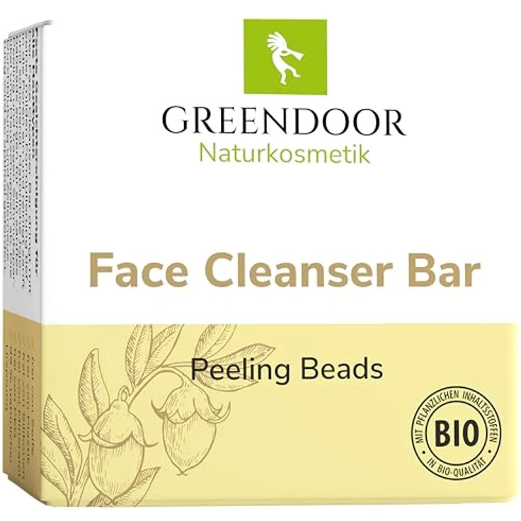 GREENDOOR Fester Gesichtsreiniger Peeling Beads 57g, Vegan, Seifenfrei, Hautmild, natürlich, für trockene und unreine Haut – Bild 2