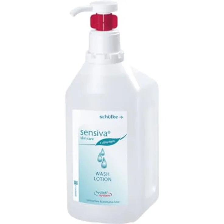 SENSIVA Schülke sensiva® Waschlotion für alle Hauttypen 500ml | seifenfreie Hautreinigung für Hände und Körper | hautschonend und mild | mit praktischem Hycklick Spender
