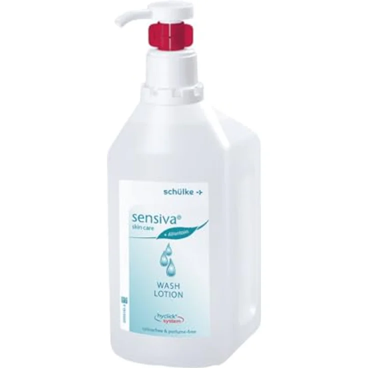 SENSIVA Schülke sensiva® Waschlotion für alle Hauttypen 500ml | seifenfreie Hautreinigung für Hände und Körper | hautschonend und mild | mit praktischem Hycklick Spender – Bild 1