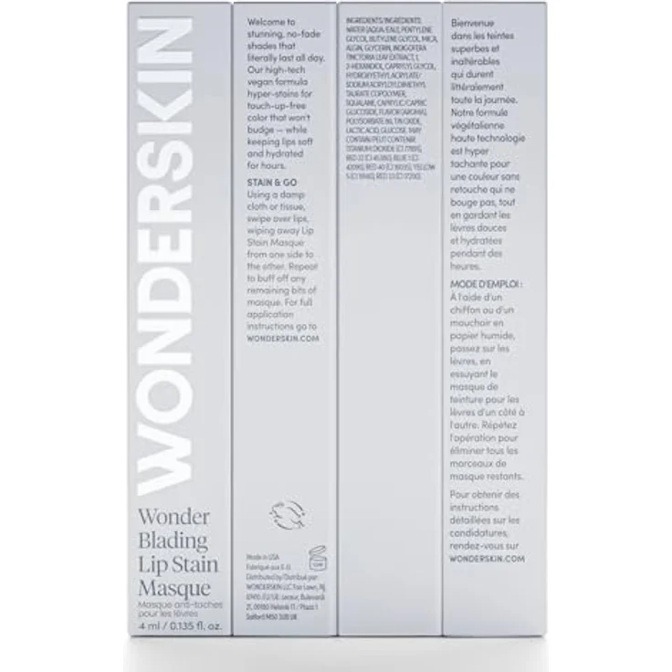 WONDERSKIN Wonder Blading Lip Stain Kit, Peel-off-Lippenstift + Aktivator, langanhaltend, Farbton Hayley, 4 ml – Bild 9