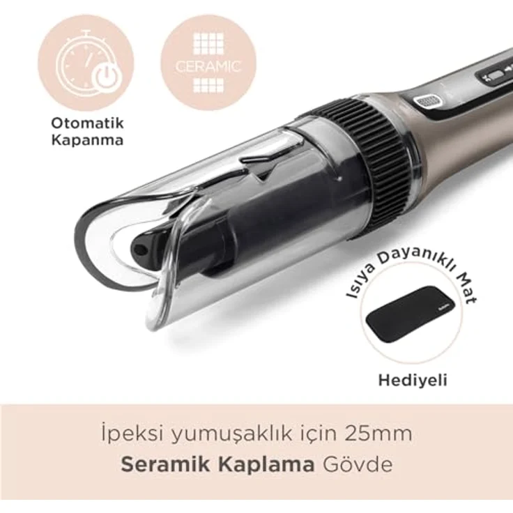 BaByliss C6688E Style Secret Air, Glätt- und Lockenstab mit Auto-Curl-Technologie, 4 Temperatureinstellungen, Hitzeschutzmatte – Bild 8