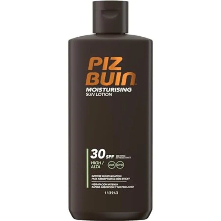 Piz Buin Moisturising Sun Lotion, Sonnencreme LSF 30, 200 ml, feuchtigkeitsspendend mit UVA-/UVB-Schutz – Bild 1