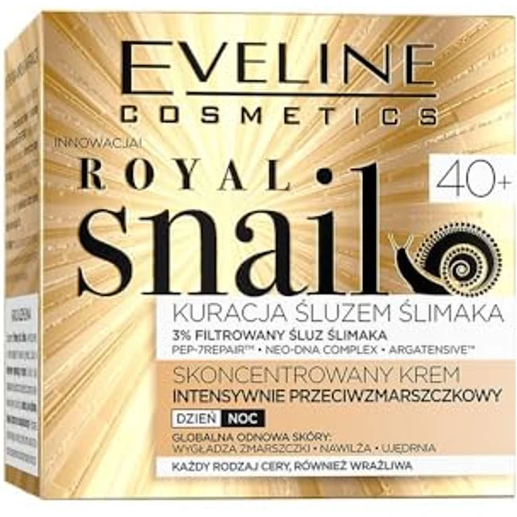 Eveline Royal Snail Schneckenschleim Creme Gegen Falten 40+ Tag Nacht 50 ml mit einer pflegenden Wirkung – Bild 2