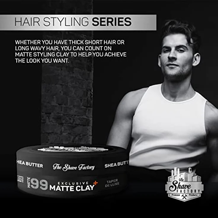 The Shave Factory Premium Pomade 99 Taper de Luxe, Haarpomade mit starkem Halt und mittlerem Glanz, wasserbasiert, 150ml – Bild 4