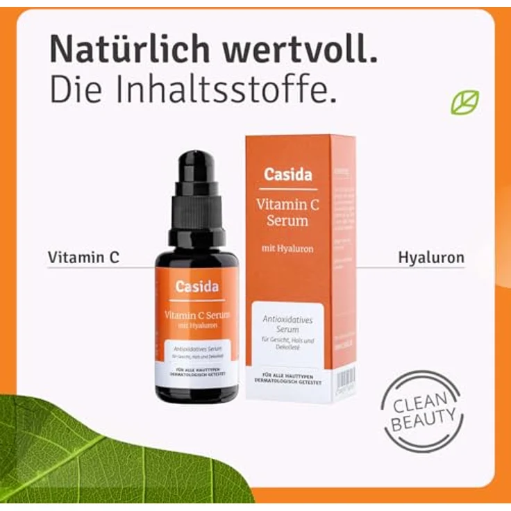 Casida Produkte Casida Produkte Vitamin C Serum + Hyaluron Anti-Aging Pflege 30 ml – Bild 3