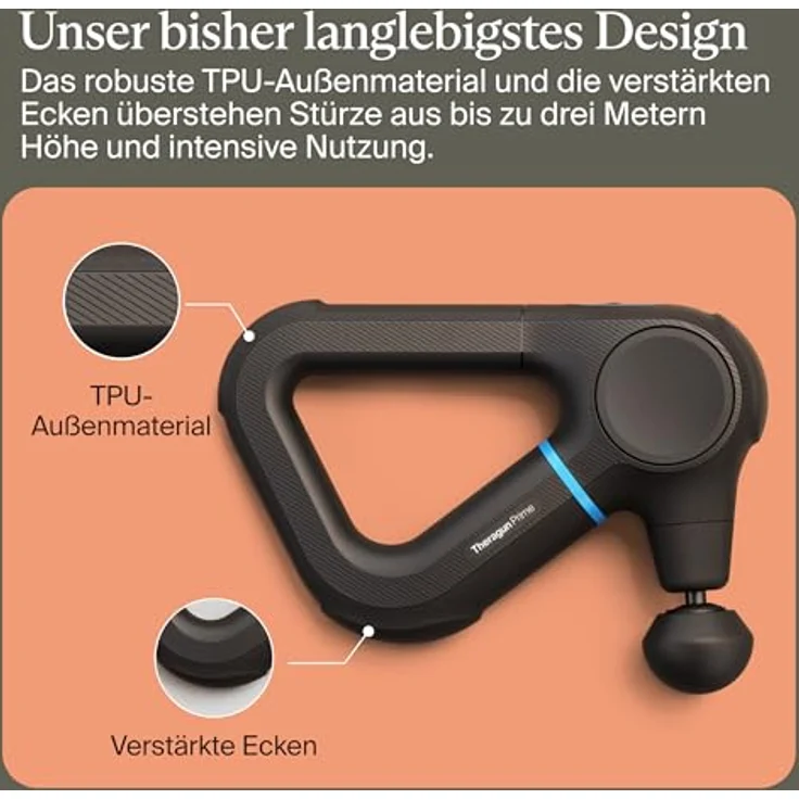 Therabody Theragun Prime (6. Generation), Massagepistole für tiefe, kraftvolle Massage, robustes Design, Bluetooth-Steuerung, inklusive 2 Aufsätzen für vielseitige Anwendung – Bild 5
