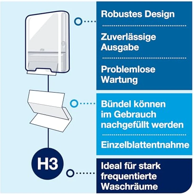 Tork extra weiche Zickzack Handtücher 2-lagig Tissue plus, hochweiß, mit Dekorprägung 230 x 230 mm 15 x 200 Tücher – Bild 4