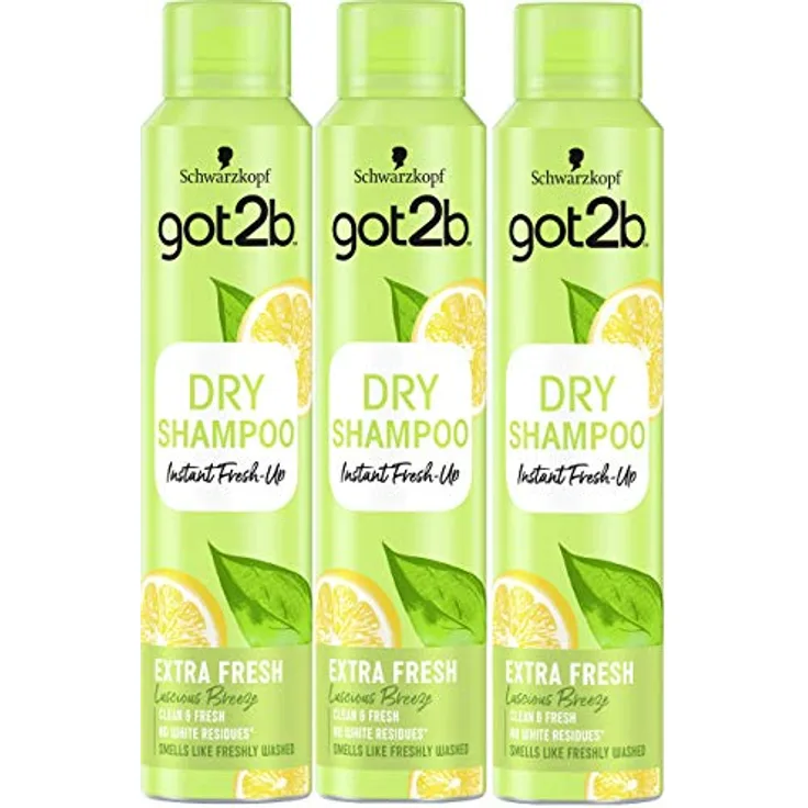 Got2b - Trockenshampoo Extra Frische, 3 Stück, 200 ml (600 ml) - Erfrischt Ihr Haar sofort - Ein Tag der zusätzlichen Frische für Ihr Haar