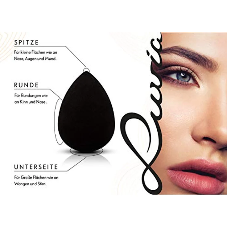 Luvia Cosmetics Make-up Schwamm Make-up Blending Sponge Set-Black, 2 tlg. – Bild 6
