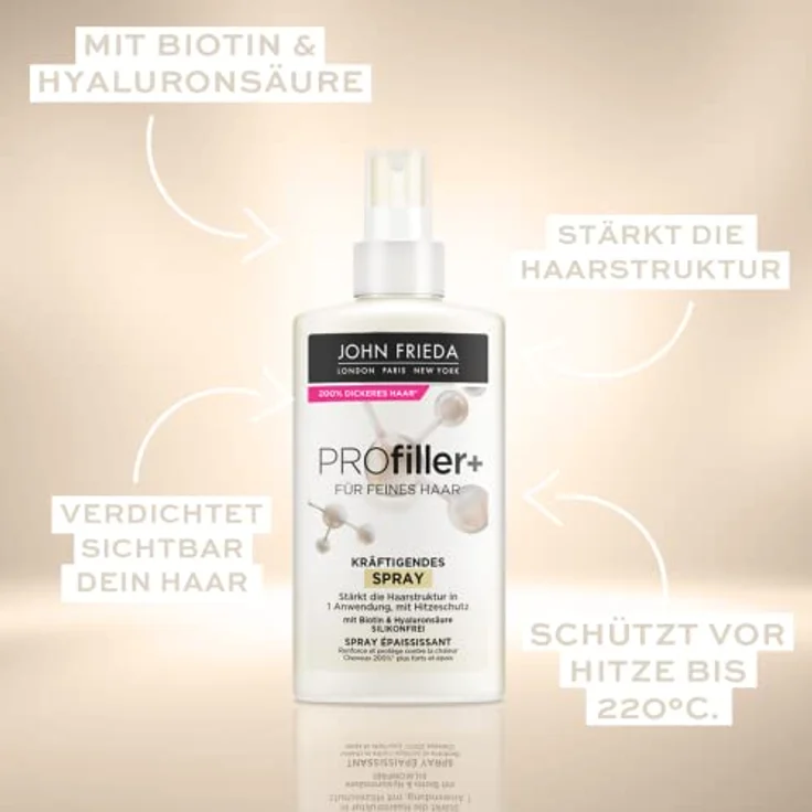 John Frieda Profiller+ Spray - Inhalt: 150 ml - Haartyp: fein, geschwächt - Kräftigend - Hitzeschutz - Silikonfrei – Bild 5