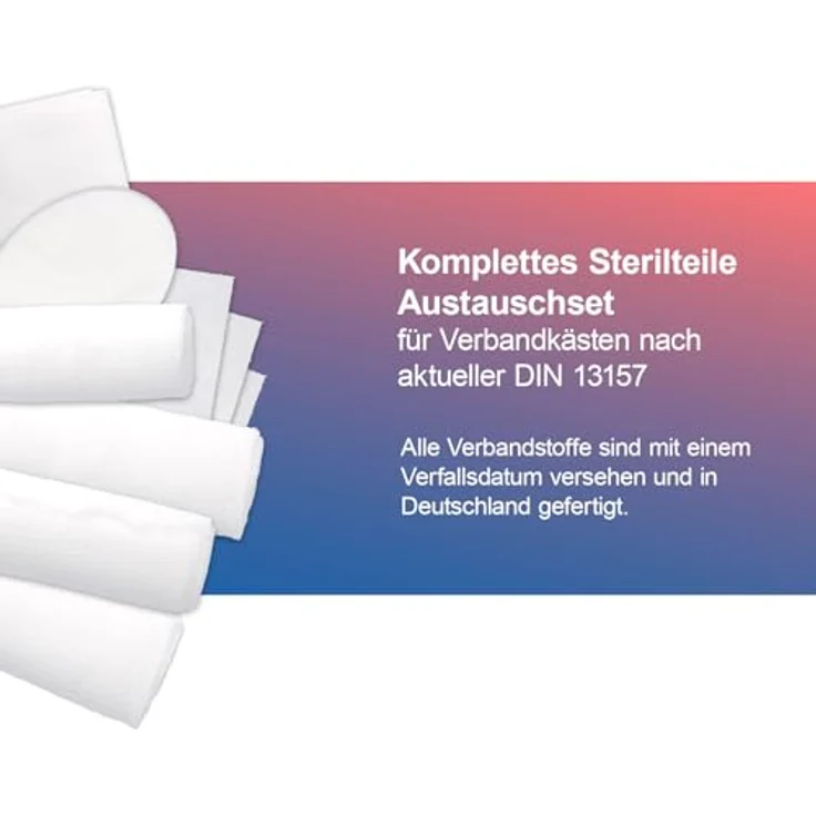 First Aid Only Austauschset Sterilteile für DIN 13157:2021, sterile Verbandmaterialien für Betrieb und Büro, sofort einsatzbereit, P-91311 00 – Bild 2