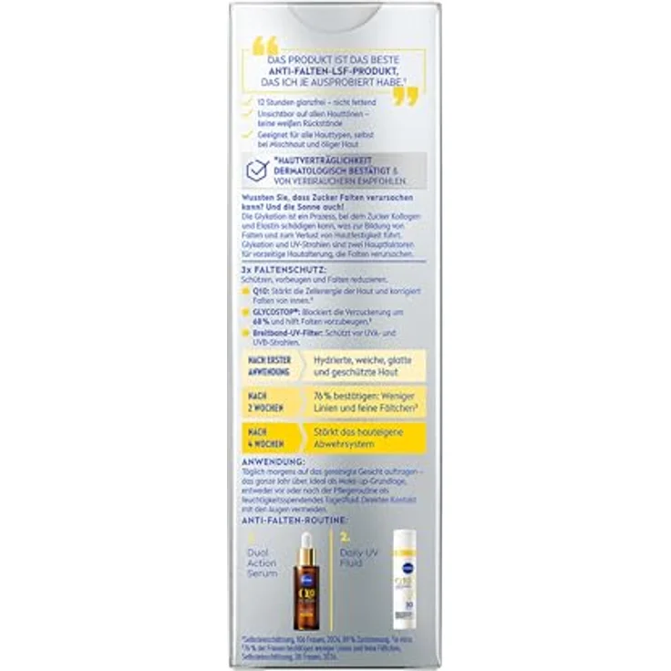 Nivea Q10 Daily UV-Fluid 40ml, Anti-Aging-Creme mit LSF 50, UVA-/UVB-Schutz, für alle Hauttypen – Bild 11