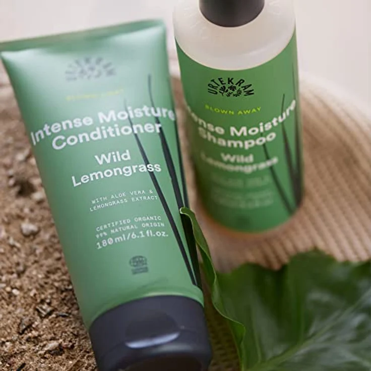 URTEKRAM Wild Lemongrass Conditioner 180 ml, pflegende Spülung für trockenes Haar mit Aloe Vera und erfrischendem Duft von wildem Zitronengras – Bild 3