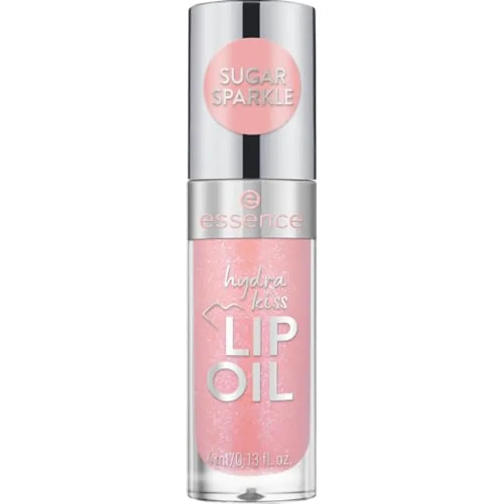 essence Hydra Kiss, hydratisierendes Lippenöl in Farbton 10 Sugar Sparkle, 4 ml, vegan, spendet Feuchtigkeit und glättet feine Linien