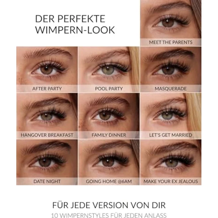 fleeky Press-On Lashes Glam, voluminöse Wimpern mit selbstklebender W-Bonding-Technologie, bis zu 3 Tage Halt – Bild 9