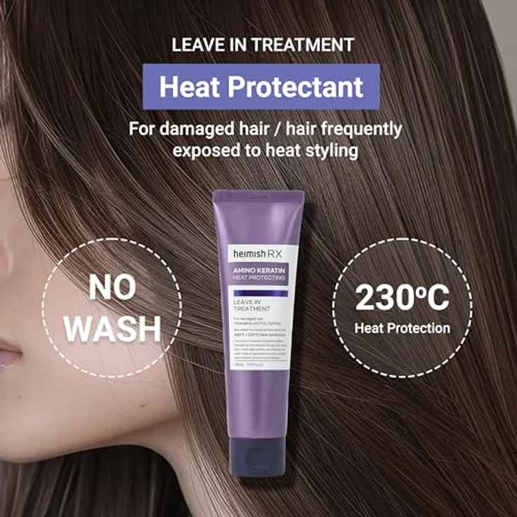 Heimish RX AMINO KERATIN HEAT PROTECTING LEAVE IN TREATMENT 150 ml - Leave-in-Conditioner mit Hitzeschutz bis 230°C und Aminosäuren-Komplex – Bild 2