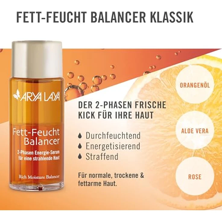ARYA LAYA Fett-Feucht Balancer Klassiker, 2 x 50 ml – 2-Phasen Energie-Serum für viele Hauttypen, belebend und reichhaltig – Bild 2