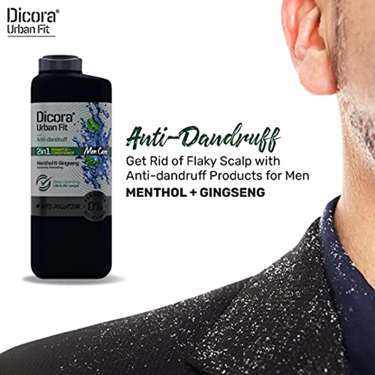 Dicora UrbanFit Champu Men Care Anticaspa 2in1, 365 ml, weiß – Bild 3