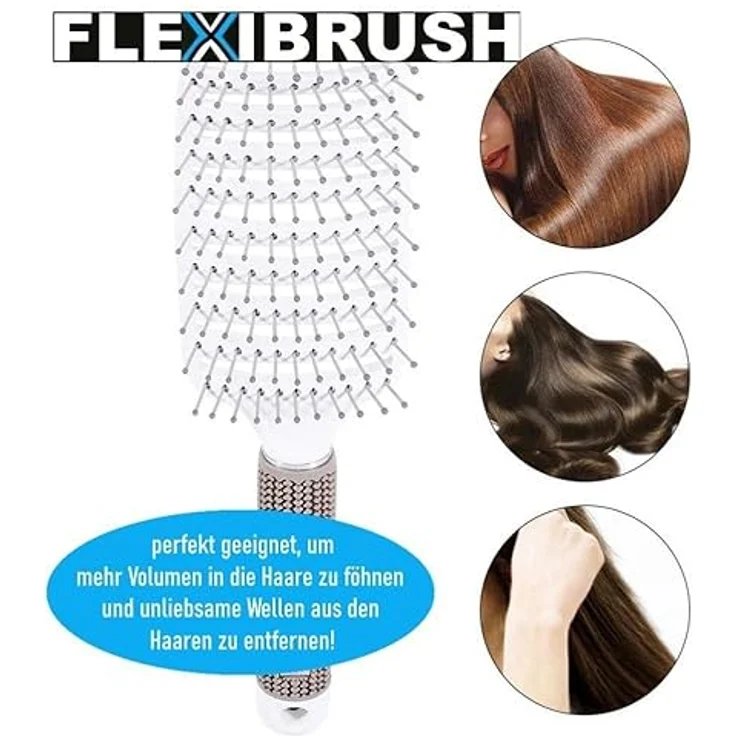 FLEXIBRUSH Profi Haarbürste ohne Ziepen Entwirrbürste Kammbürste, für Damen, Herren & Kinder, entwirren Bürste Anti Tangle Detangler Kamm – Bild 4