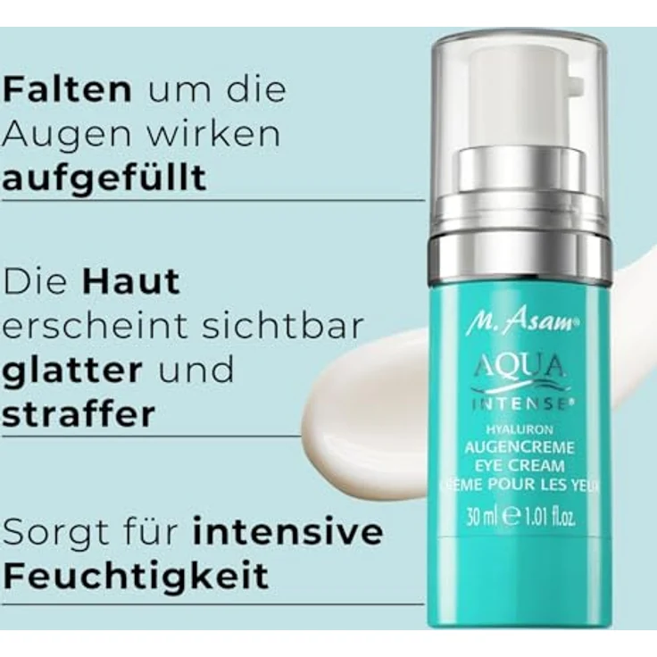 M. Asam AQUA INTENSE Hyaluron Augencreme (30ml), Parfümfreie Augenpflege gegen Augenringe & Falten, Anti-Aging Eye Cream mit Sofort-Effekt – Bild 2
