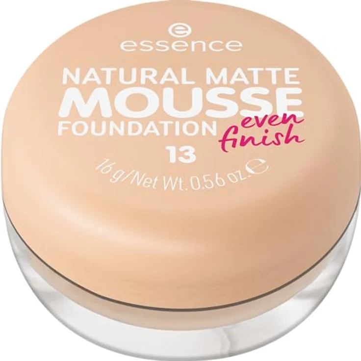 essence NATURAL MATTE MOUSSE FOUNDATION, Nr. 13, Nude, mattierend, abdeckend, matt, vegan, ölfrei, ohne Parfüm, ohne Alkohol, 1er Pack (15g) – Bild 1