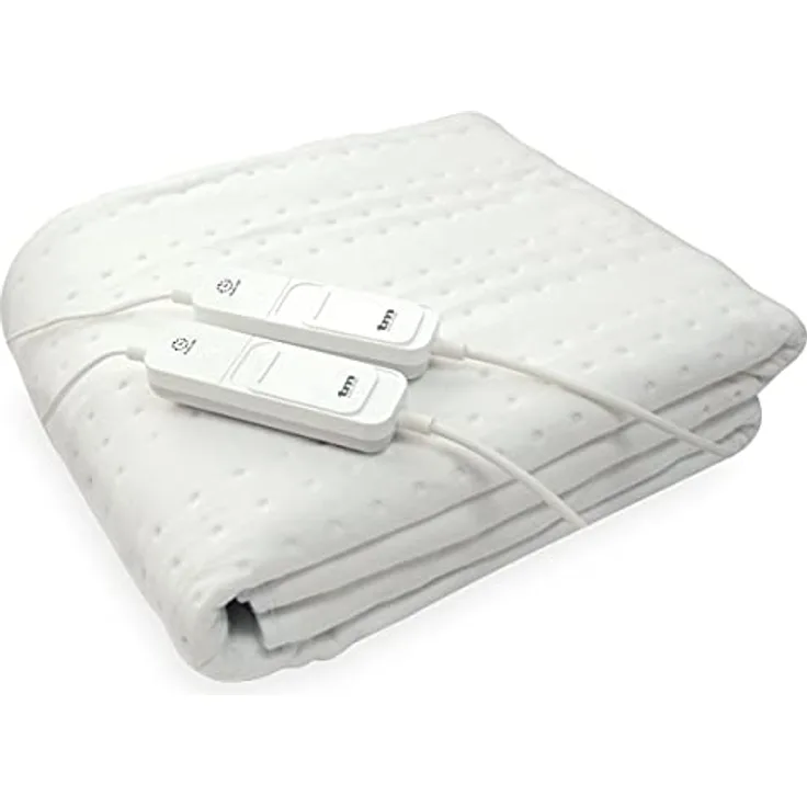 TM Electron Heizdecke, elektrischer Matratzenbezug aus Polyester, 160 x 140 cm, drei Temperaturstufen, Überhitzungsschutz, abnehmbares Kabel
