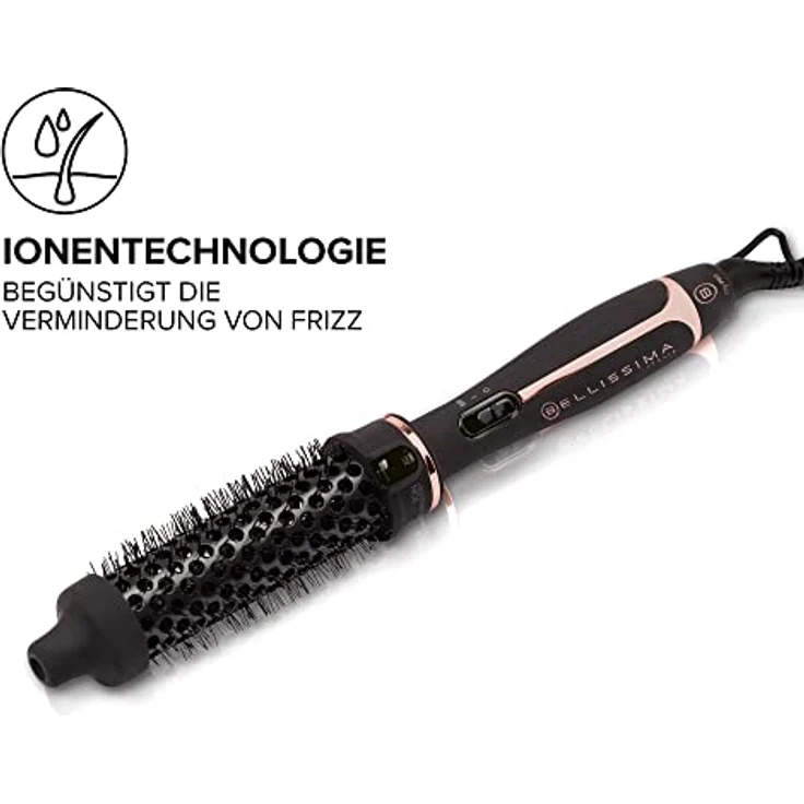 Bellissima My Pro Magic Style Brush P2 30, Warmluftbürste, natürlich wirkende glatte Haare oder definierte Locken, Durchmesser: 30 mm, Ionen-Technologie, Keramikbeschichtung, Mehrfachspannung – Bild 5