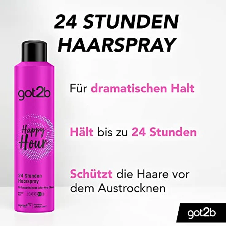 got2b Happy Hour 24 Stunden Haarspray, langanhaltender Halt, 300ml – Bild 4