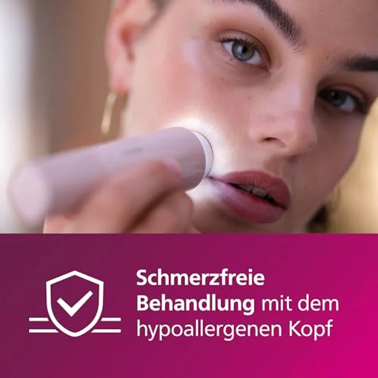 Philips Gesichtsepilierer Series 5000 BRR454/00, mit integriertem LED-Spiegel und Reinigungsbürste, hypoallergen und kompakt – Bild 3