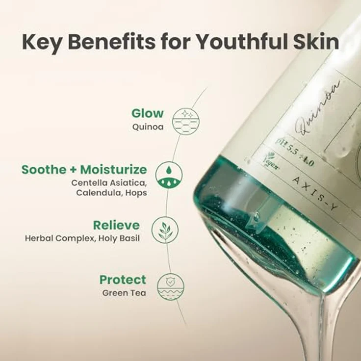 AXIS-Y 6+1+1 Advanced Formula Quinoa One-Step Balanced Gel Cleanser, Gesichtsreinigung für empfindliche Haut, 180 ml, feuchtigkeitsspendend und beruhigend – Bild 4