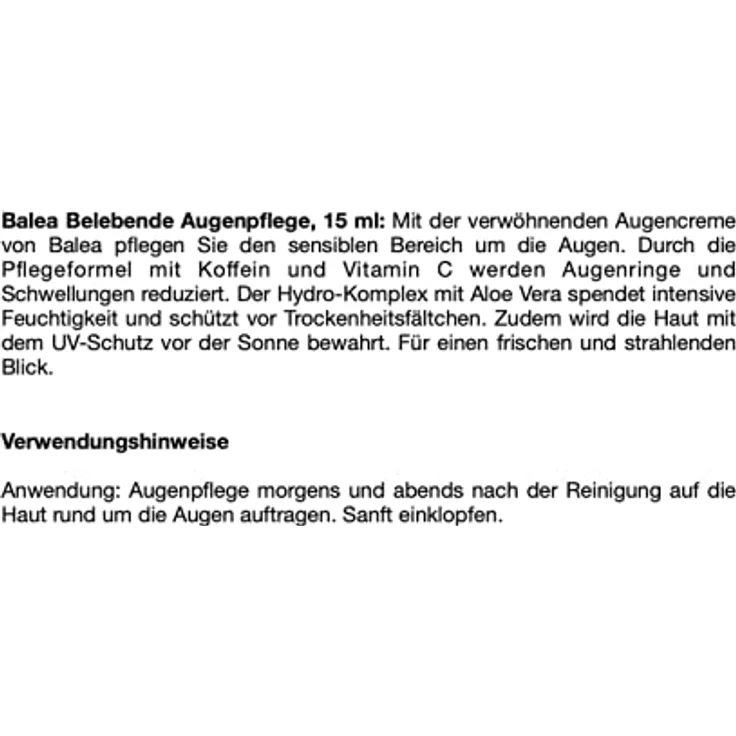Balea belebende Augencreme – Bild 6
