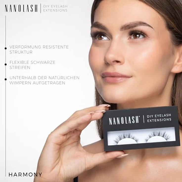 Nanolash DIY Eyelash Extensions Harmony 36 St. knotenfreie Bündel mit selbstklebenden Wimpern, dramatischer Blick – Bild 6