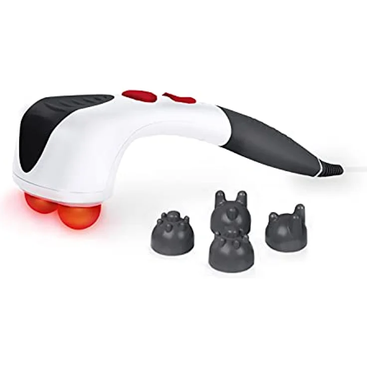 Promed Itm Pro Handmassagegerät, Vibration & Klopf Massage, Klopfmassagegerät mit Rotlicht & Wärmefunktion, verschiedene Massageköpfe für Akupressur- und Punktmassage, Tragbares Massagegerät – Bild 2