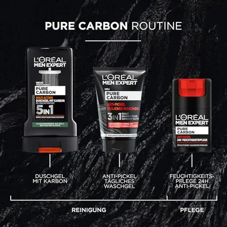 L'Oréal Men Expert Gesichtspflege Pure Carbon Anti-Pickel Tägliches Waschgel Reinigungsgel 100 ml – Bild 6