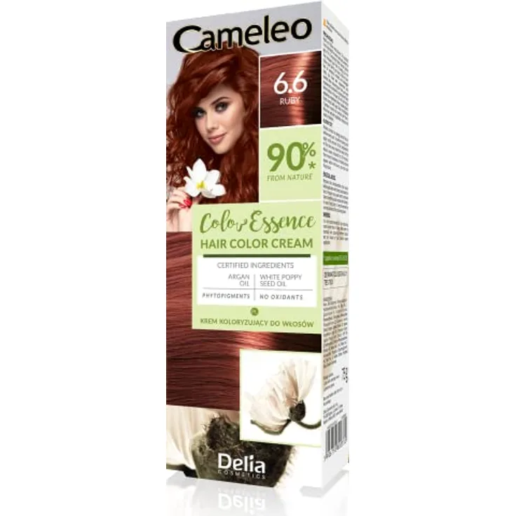 Cameleo - Color Essence - Färbecreme - Ruby - Färbung "TON IN TON". - Wirkung bis zu 8 Waschgänge - Natürliche, tiefe Farbe - Farbauffrischung - Pflege - Weißer Mohn und Arganöl - 75g