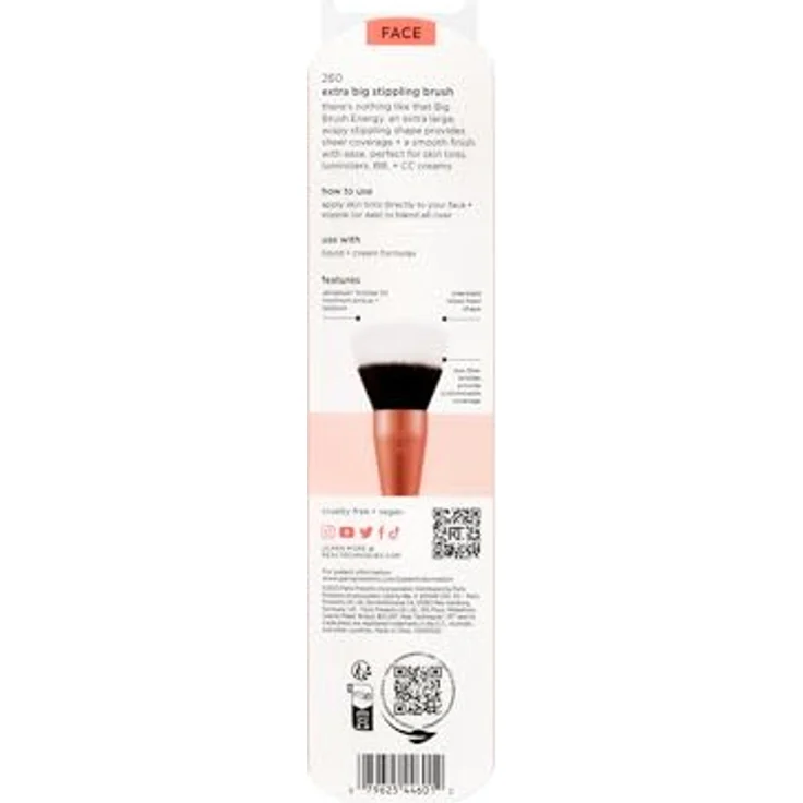 Real Techniques Extra Big Stippling Brush RT 260, veganer Make-up-Pinsel für präzises Wangen-Make-up – Bild 9
