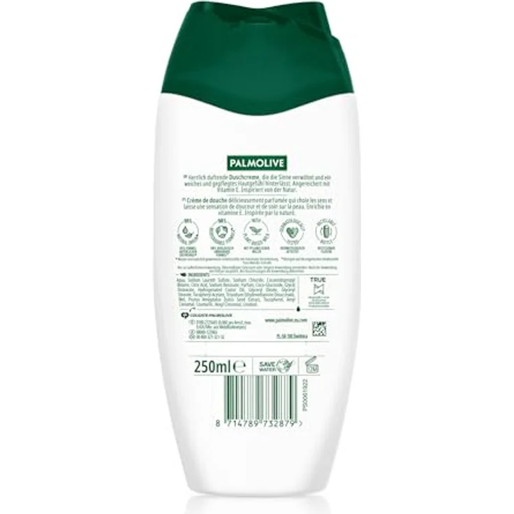 Palmolive Duschgel Naturals Honig & Milch, Cremedusche mit 95% natürlichen Inhaltsstoffen, 6 x 250 ml – Bild 3