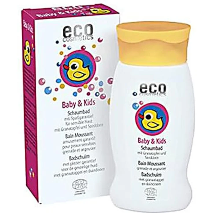eco cosmetics Baby Schaumbad 200 ml, sanfte Reinigung und Feuchtigkeitsspender für empfindliche Baby- und Kinderhaut – Bild 2