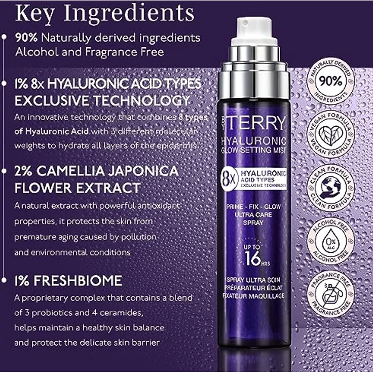 By Terry Hyaluronic Glow Setting Mist, Fixing Spray mit 8-facher Hyaluronsäure, alkoholfrei und vegan, 100 ml – Bild 5