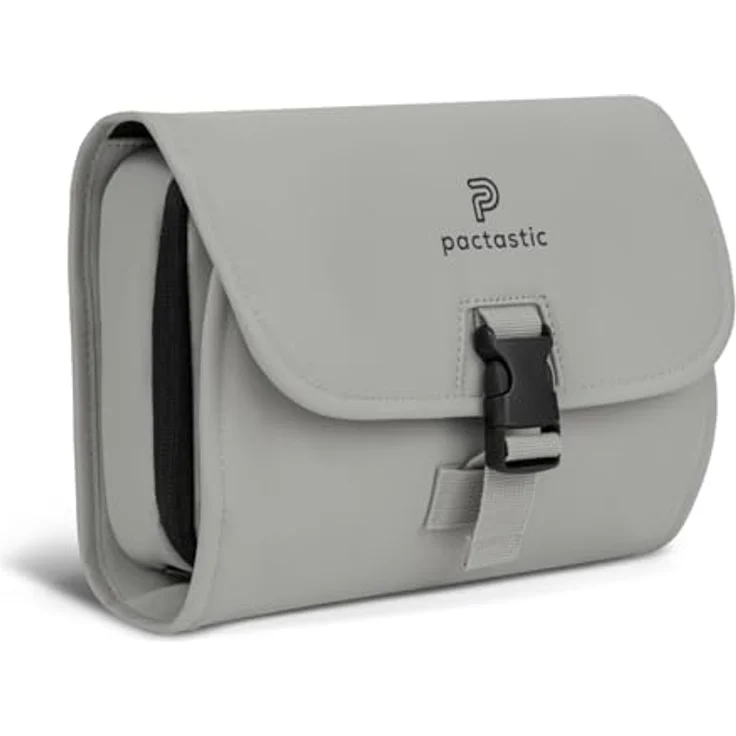 Pactastic Kosmetiktasche zum Aufhängen | 340 g Leichter ausklappbarer Kulturbeutel/Rolle mit 4 Reißverschlussfächern aus wasserabweisendem Tech-Material | 24 x 6 x 21 cm für Pflegeprodukte – Bild 1