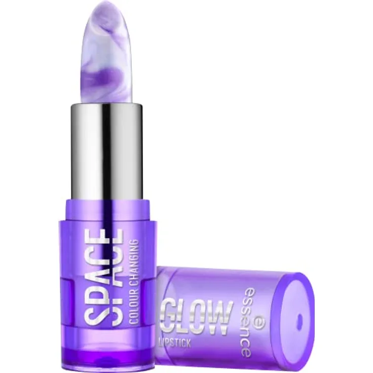 essence SPACE GLOW COLOUR CHANGING LIPSTICK, Lippenstift, violett, farbanpassend, Expressergebnis, schimmernd, vegan, entspricht unserem CLEAN BEAUTY Standard, ohne Alkohol (3,2g)