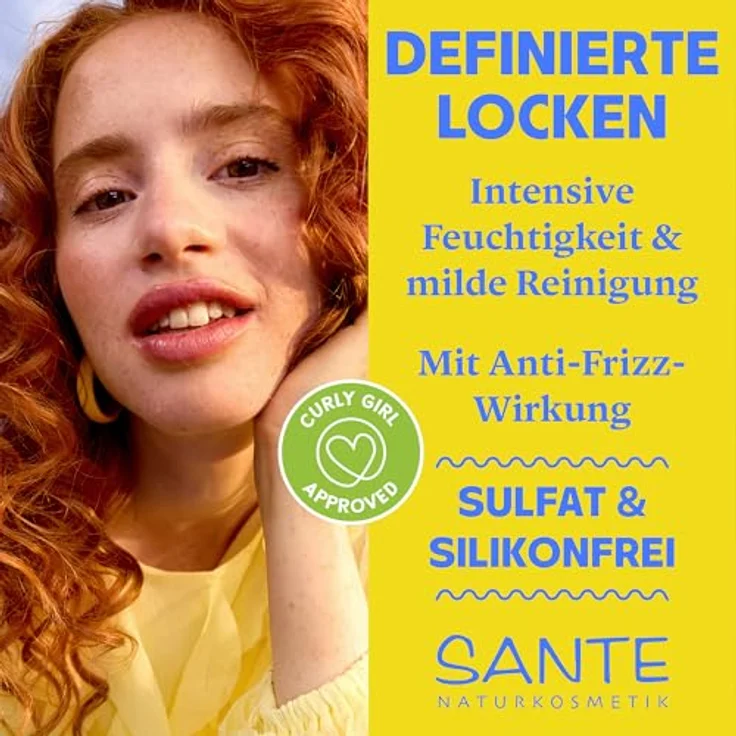 SANTE Perfect Curls Shampoo Ceramide, 250 ml - Haarshampoo mit Ceramiden & Bananen-Extrakt, Anti-Frizz Feuchtigkeitspflege für lockiges & welliges Haar, vegan & sulfatfrei – Bild 3