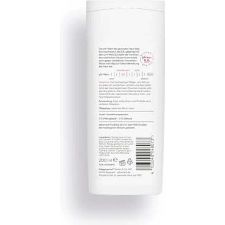 Sebamed Duschöl 200 ml, seifenfreie Reinigung mit Avocadoöl, intensiv pflegend für empfindliche und trockene Haut, pH 5,5, vegan – Bild 2