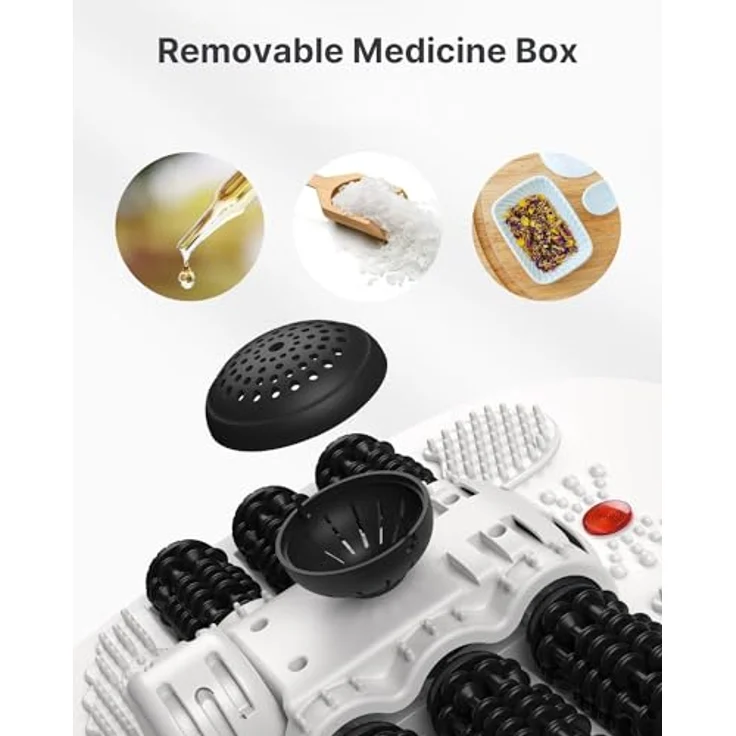 RENPHO Fussbadewanne mit Massagefunktion, Elektrisches Fußmassagegerät mit Temperatur- und Timer-Einstellung, Schwarz + Weiß, 3 Massagemodi und Sprudelstrahlfunktion – Bild 5