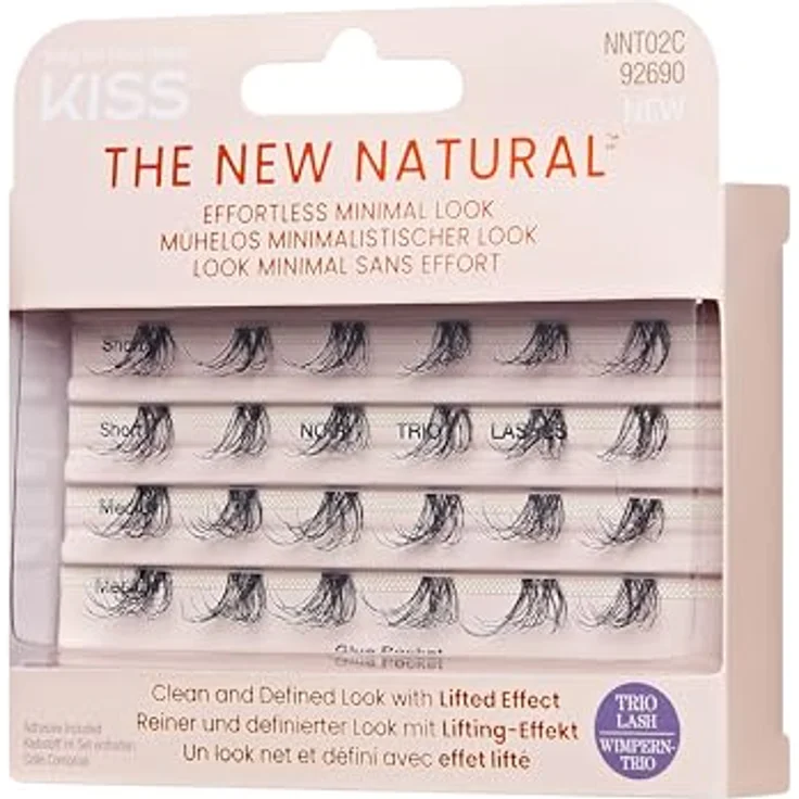 KISS The New Natural Effortless Minimal Look, Knotenfreie selbstklebende Wimpern, Trio 02, 24 St. – Bild 3