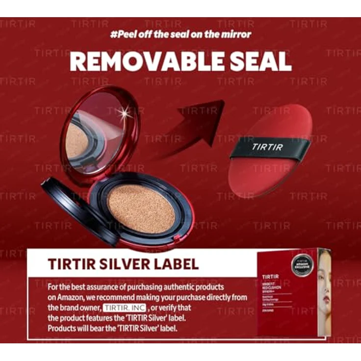 SharpCost [TIRTIR] Mask fit Cushion 3type 3種 (RED CUSHION 21N), 18g - Schwarzes 3-lagiges Maskenkissen – Bild 5