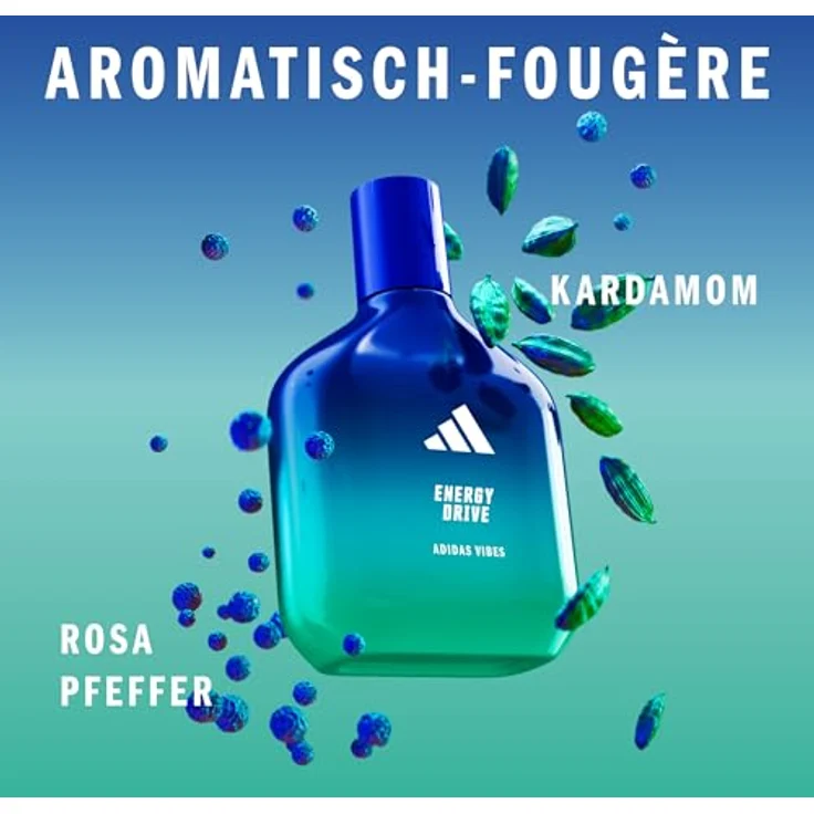 adidas Vibes Energy Drive EDP 30ml, Herrenduft mit positiven Gefühlen und kühlem Tragekomfort – Bild 3