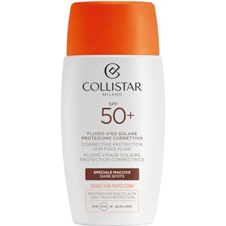 Collistar Sonnenschutz Gesichtsfluid LSF 50+, Hoher Schutz UVA-UVB-IR, Pro-Vitamin-D-System, Leichte, Seidige Textur, Schnelles Einziehen, 50 ml