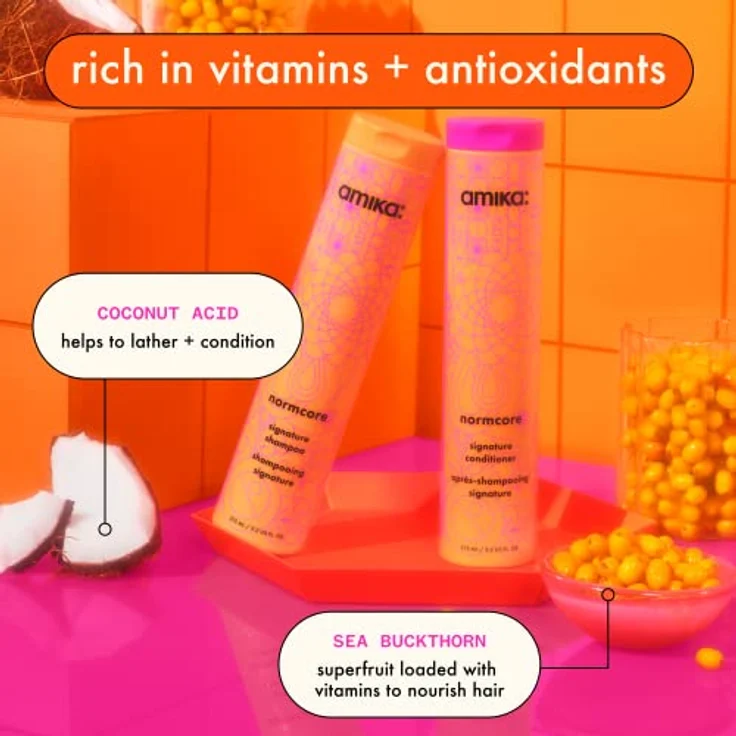 Amika Care Normcore Signature Conditioner 275 ml, Haarspülung mit Vitaminen & Antioxidantien für feine bis mittlere Haartypen, intensive Feuchtigkeitspflege – Bild 3